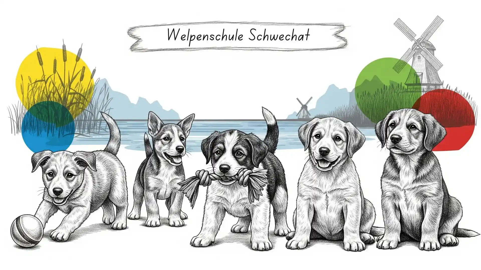 Welpenschule Schwechat Hero: Glücklicher Welpe auf einer Wiese